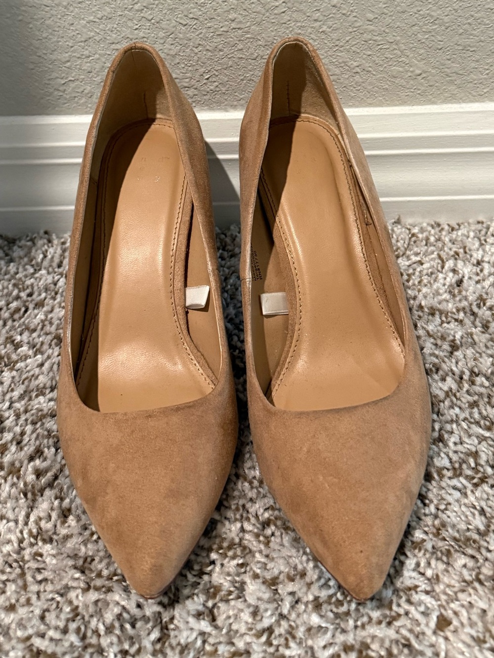 Target Women's Suede Pointed Toe Pumps - Beige/Tan